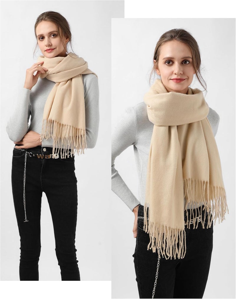 Ymomode Store Scarfs for Women Pashmina Shawls and Wraps for Evening Dress Bridesmaid Wedding Bridal Winter Warm Long Large Scarves - Image 4